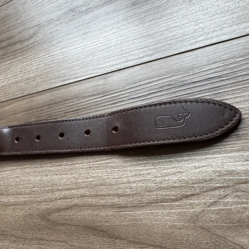 Vineyards Vines Vineyard Whale Canvas Leather Club Boy’s Men's Belt Size 30
